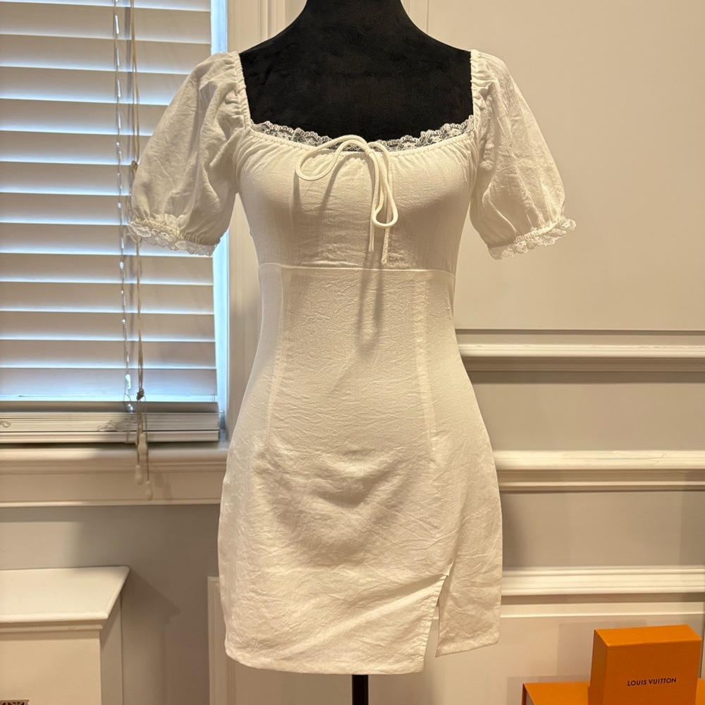 Princess Polly Little White Dress with Lace Detailing